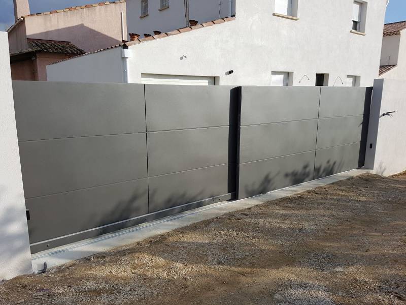 Portail coulissant télescopique 2 vantaux la fare les oliviers par abd