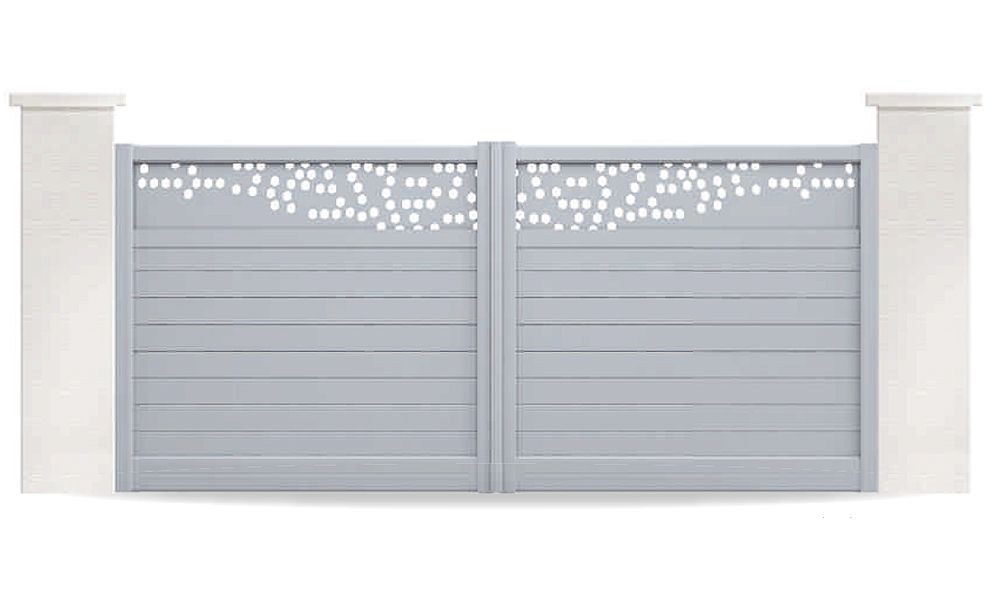 portail battant aluminium avec découpe laser entre vitrolles (13127) et Marignane (13700) chez abd automatismes (13170)