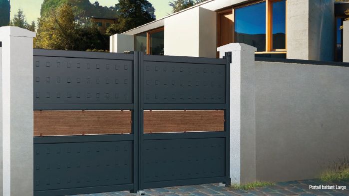 Portail alu et bois battant à cabriès (13480)